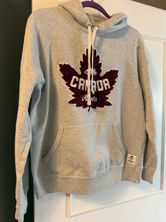 Roots Tops - 🍁 Roots Hoodie with Maroon Maple Leaf